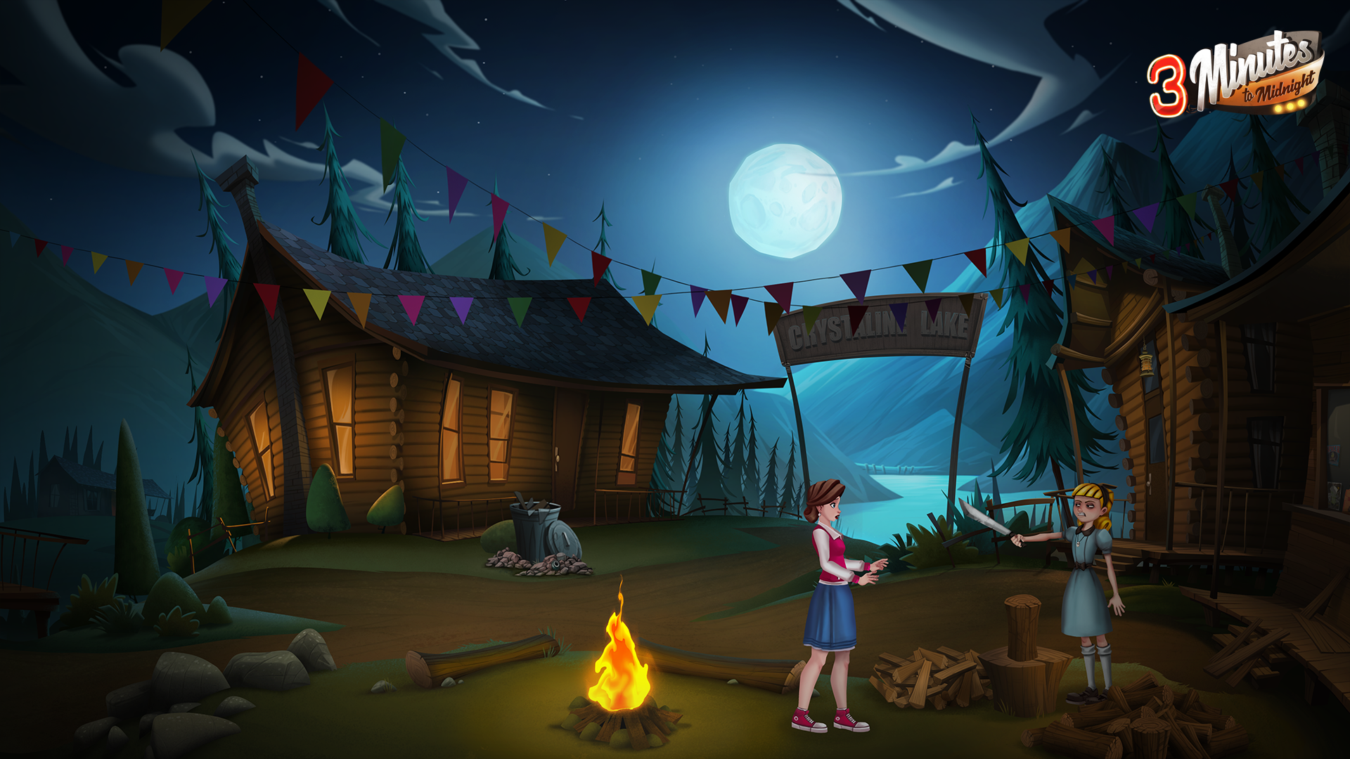 3 Minutes to Midnight - In Game Screenshot - Campsite Cabins